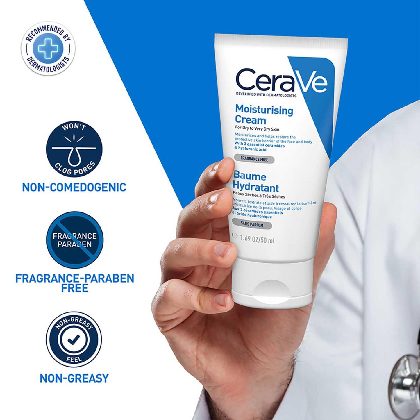 CeraVe Moisturizing Cream For Dry To Very Dry Skin (50ml)