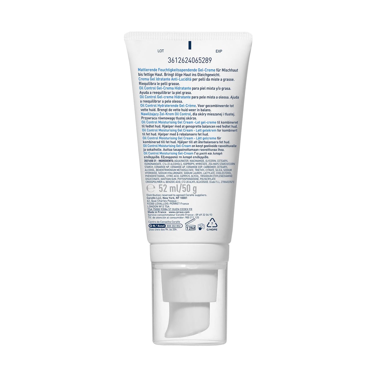 CeraVe Oil Control Gel Cream with Ceramides, Hyaluronic Acid & Niacinamide [52ml]