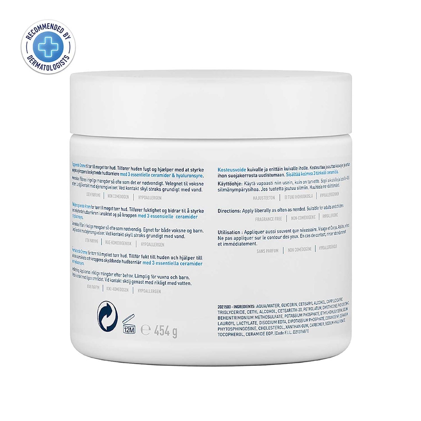 CeraVe Moisturizing Cream For Dry To Very Dry Skin (454g)